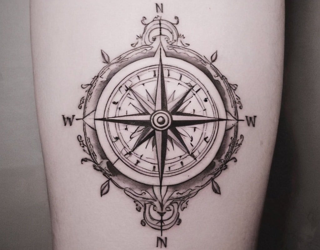 20 Feminine Compass Tattoo Ideas for Women