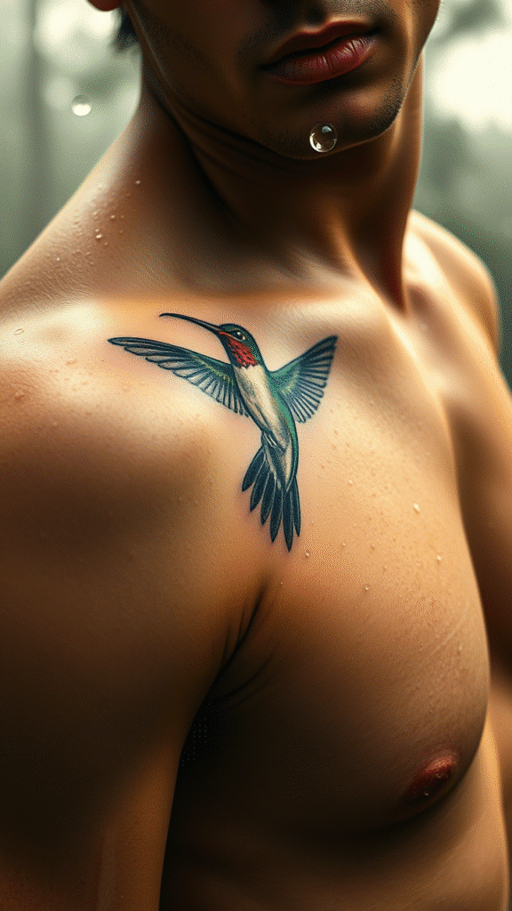 15. Hummingbird Catching Raindrops