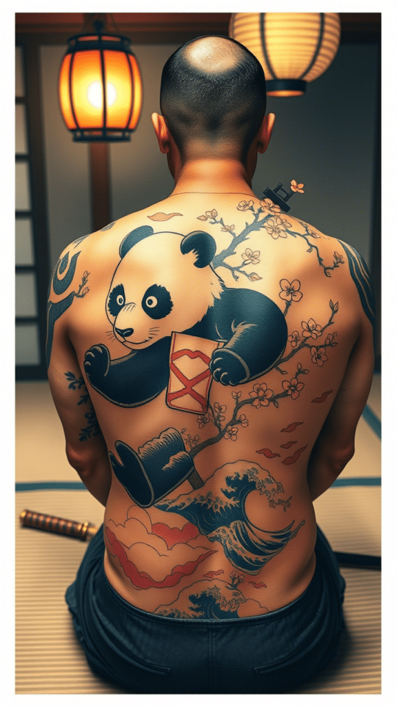 4. Traditional Japanese Style Pandas