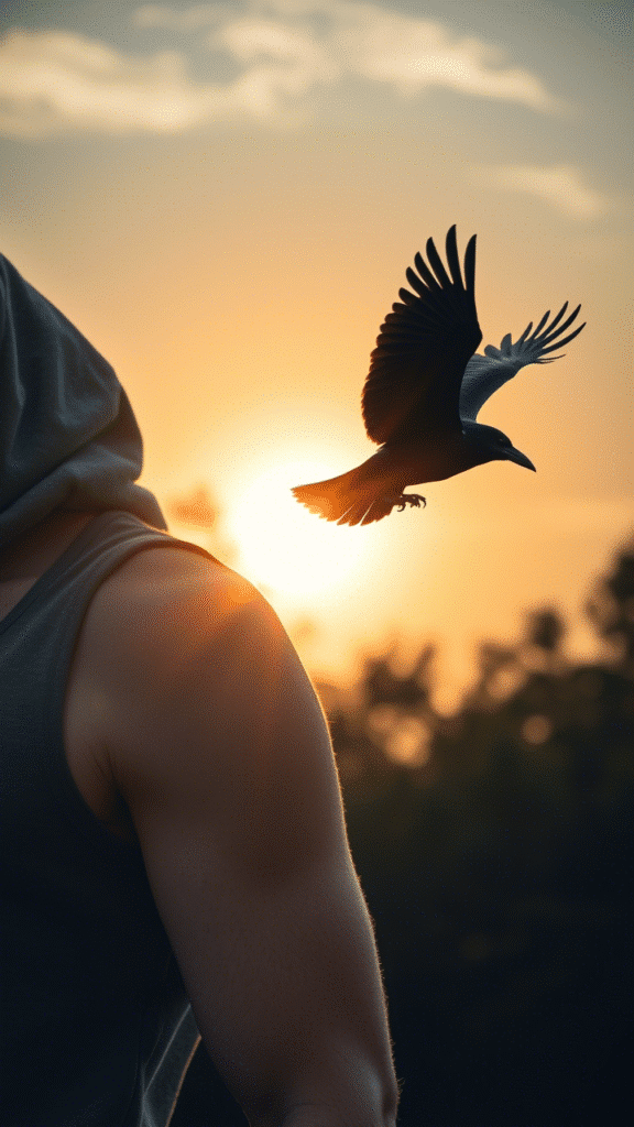 1. The Lone Crow in Flight