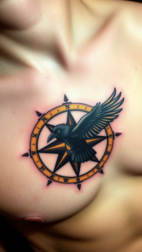 18. Crow with Compass Rose