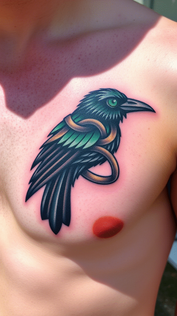 5. Celtic Crow with Knotwork