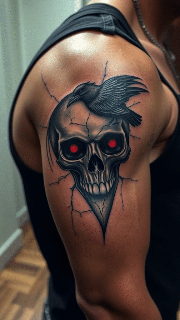 2. Crow and Skull Composition