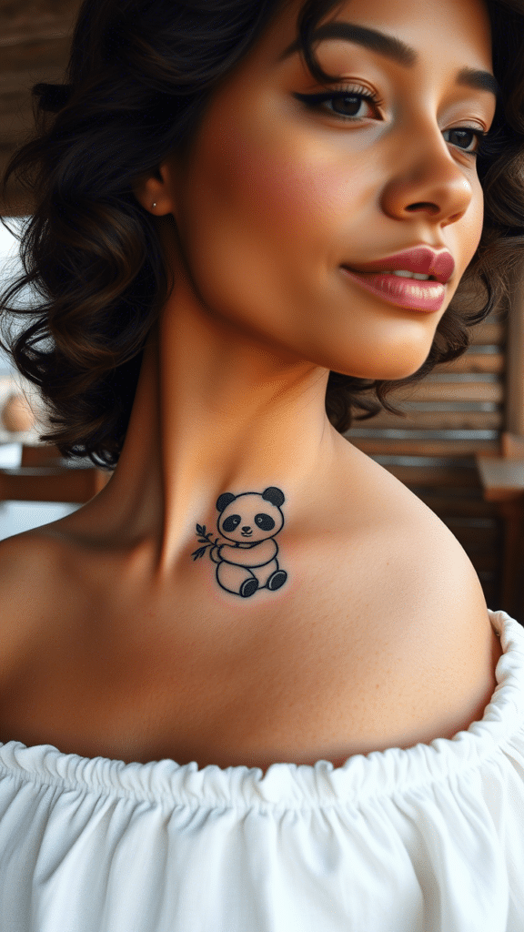 5. Minimalist Line Art Pandas