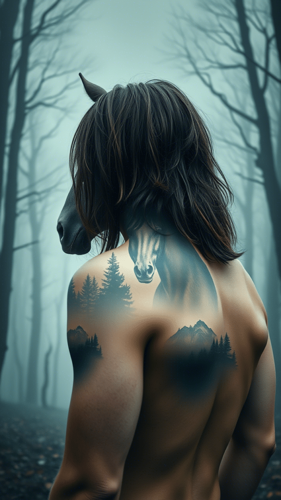 16. Double Exposure Horse Portrait