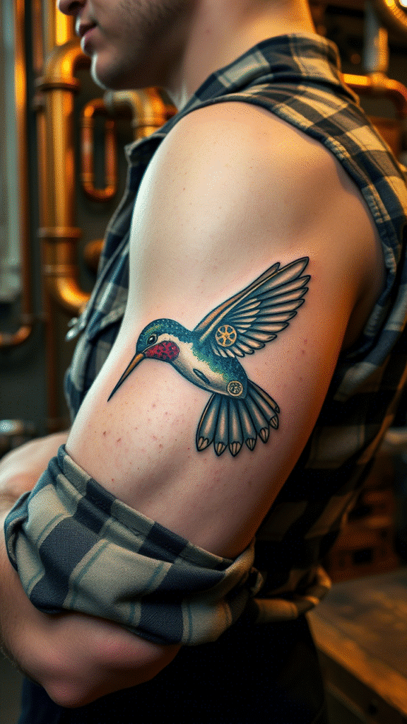 12. Steampunk Mechanical Hummingbird
