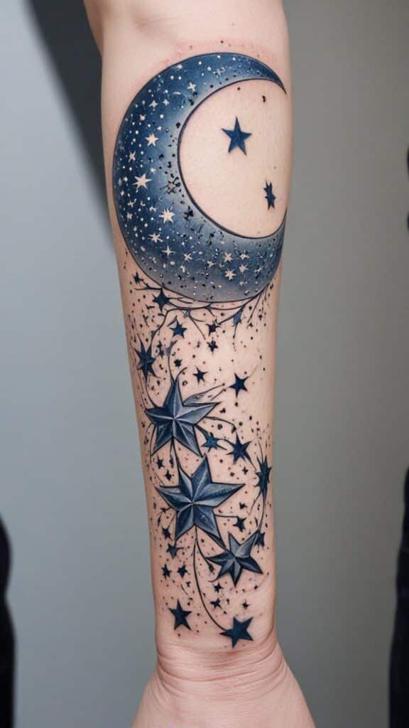 1. Crescent Moon and Stars: Celestial Magic at Its Finest