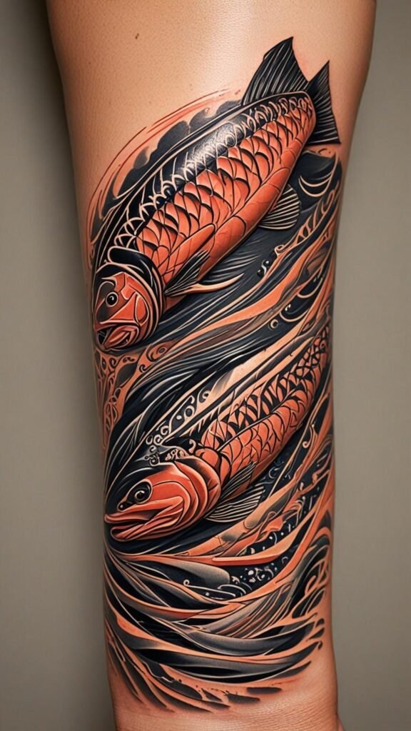 12. Salmon Swimming Upstream