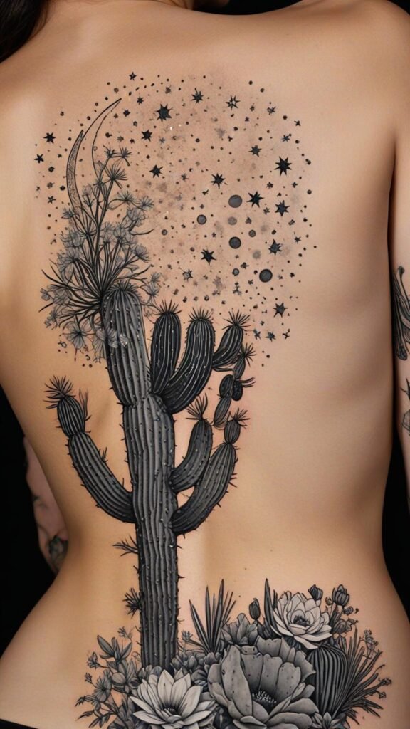 13. Desert Cactus Garden Under Stars