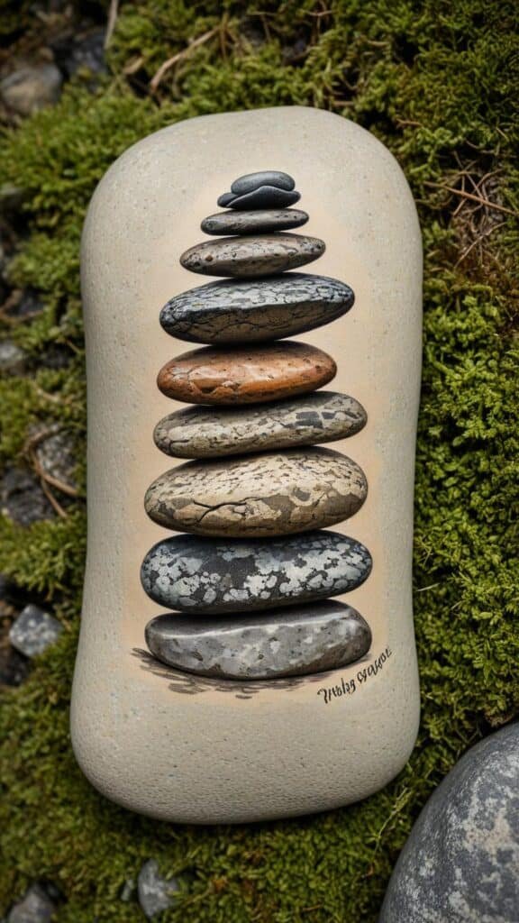 20. River Stone Stack (Cairn)
