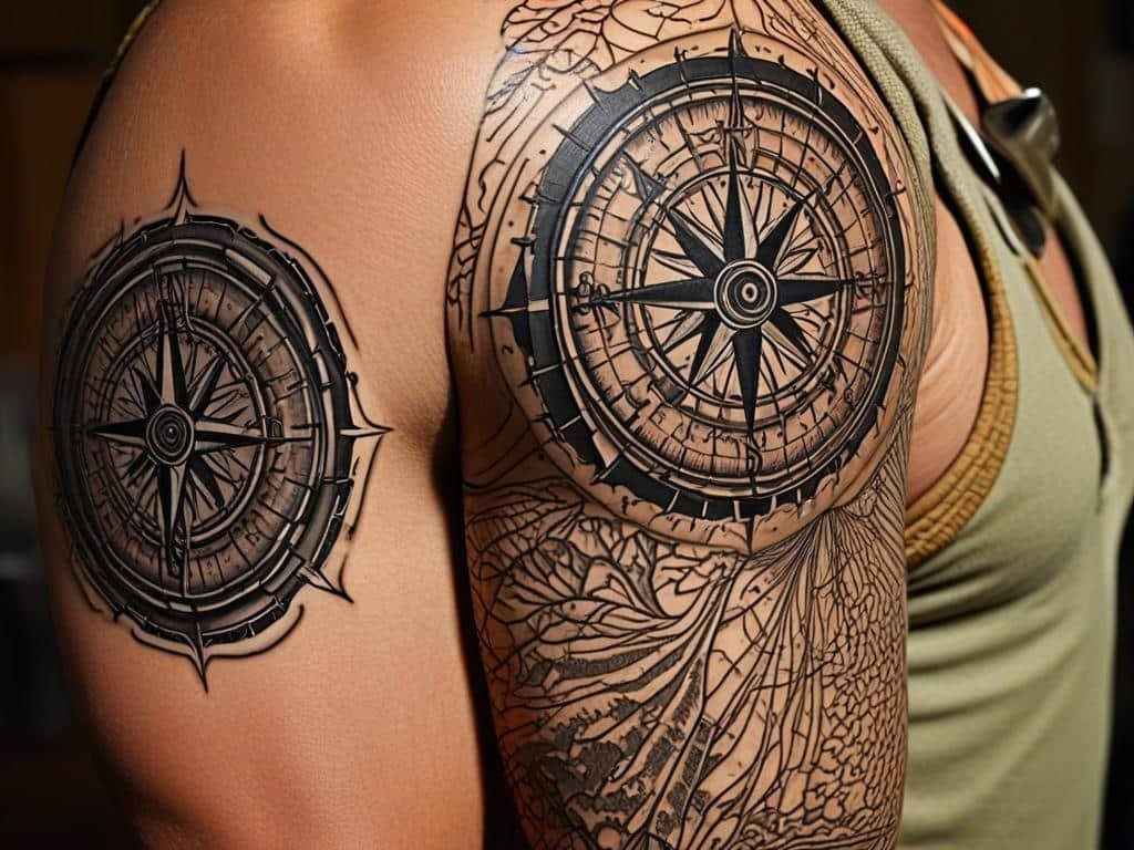3. Compass Rose with Topographic Details
