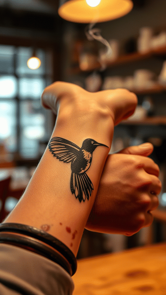 7. Hummingbird in Flight Silhouette