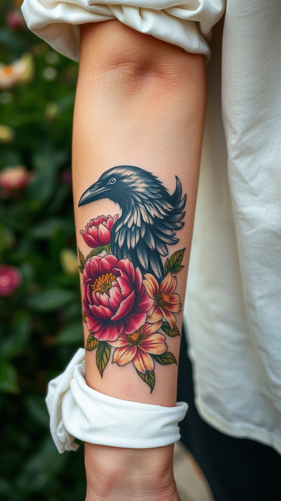6. Crow Emerging from Flowers