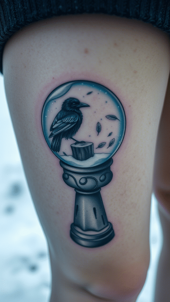 14. Crow in a Snow Globe