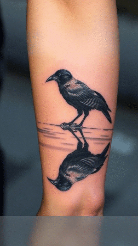 17. Crow Reflection in Water