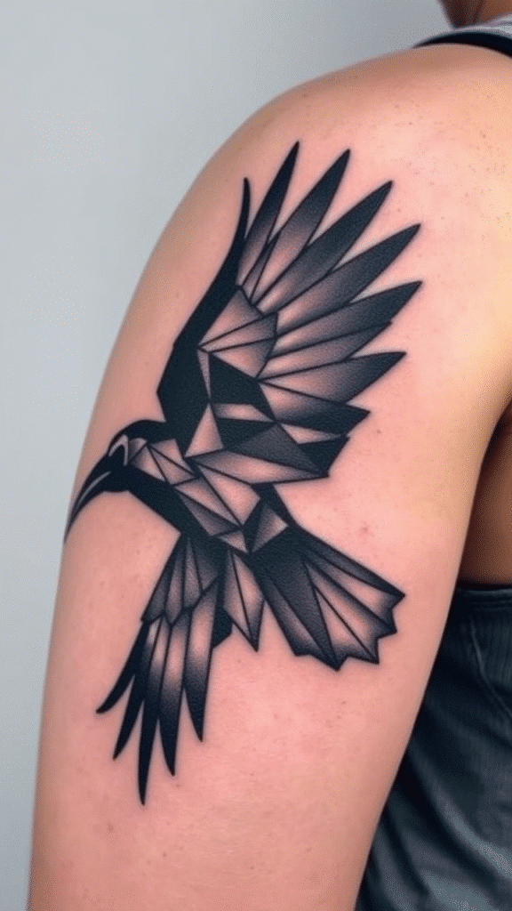 7. Geometric Crow Design