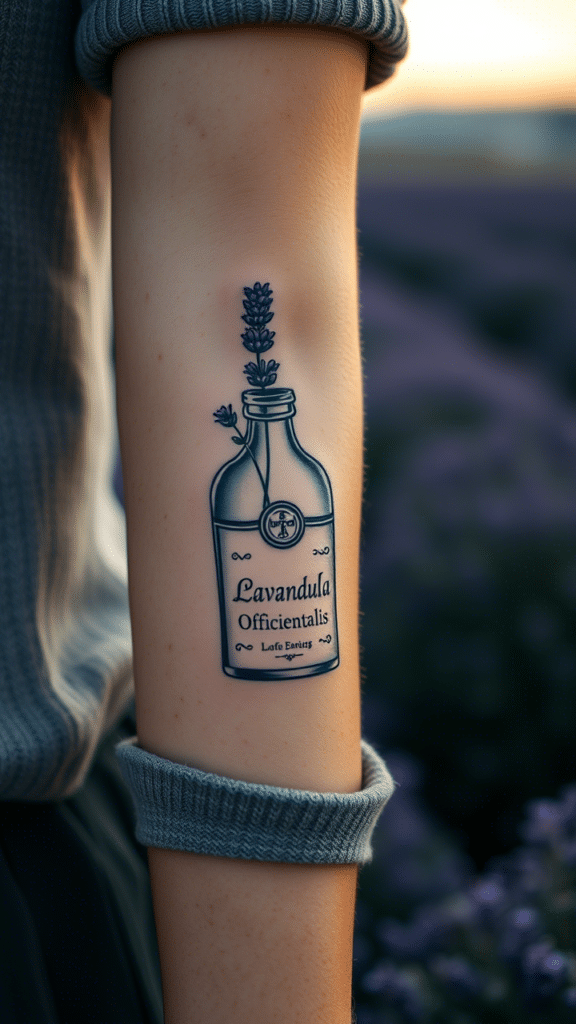 13. Vintage Apothecary Bottle with Lavender