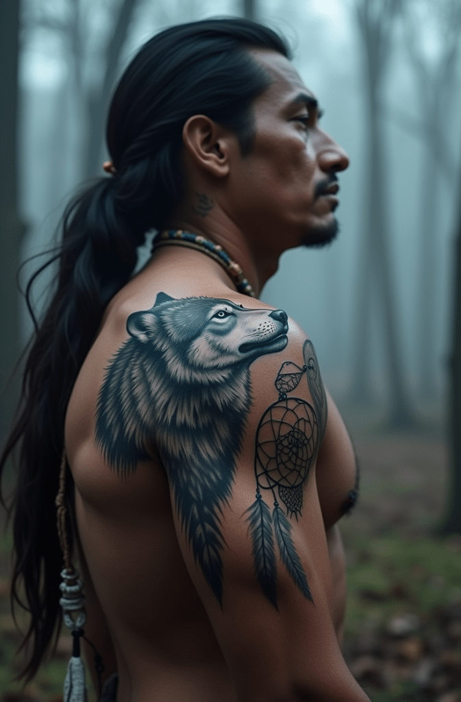 7. Wolf Spirit Dreamcatcher
