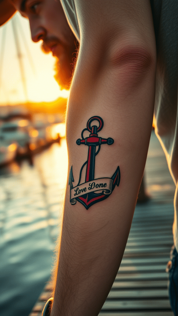 1. Classic Traditional Anchor with Banner