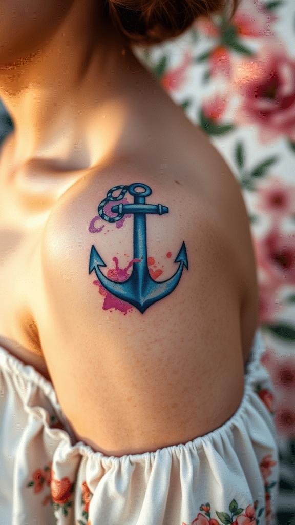 7. Watercolor Splash Anchor