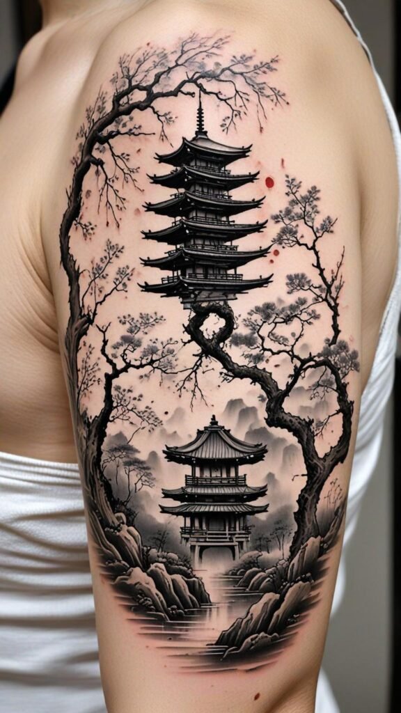 15. Bonsai with Japanese Architecture