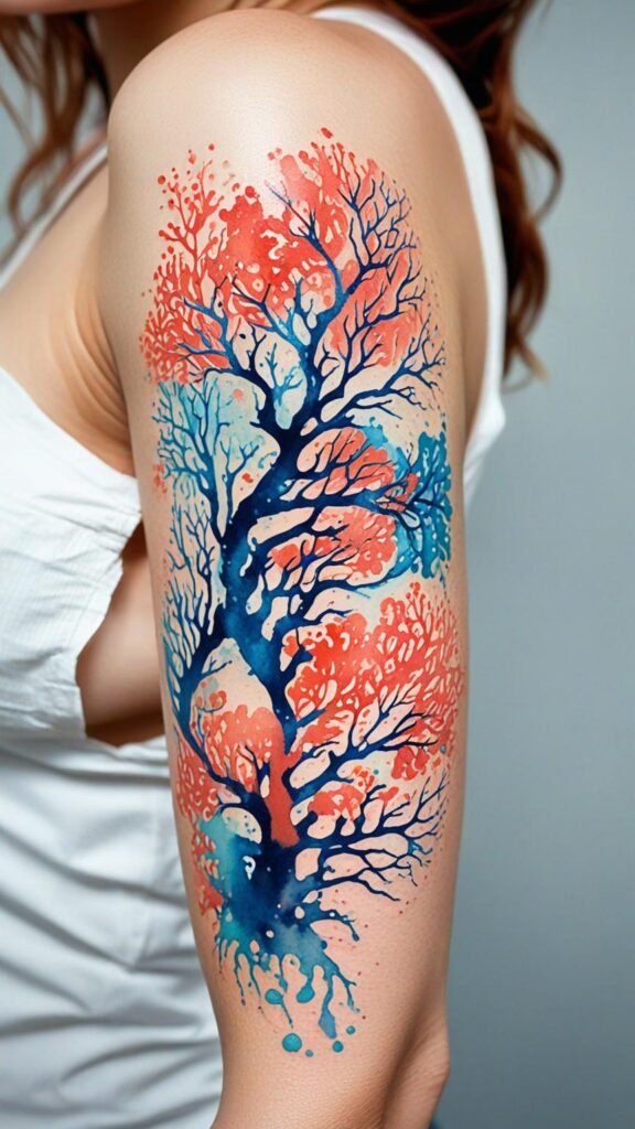 2. Watercolor Coral Splashes