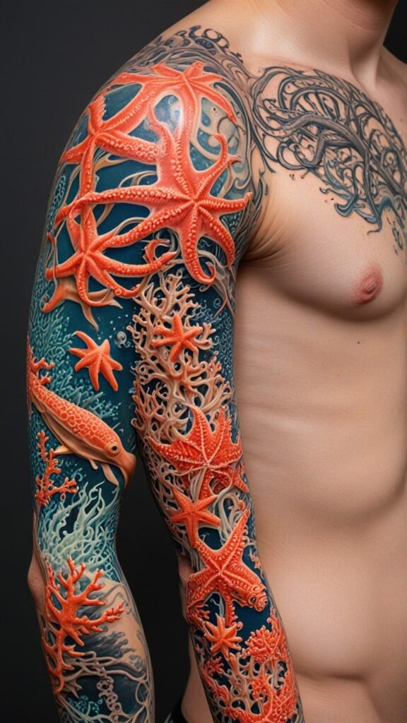 7. Coral and Marine Life Combinations