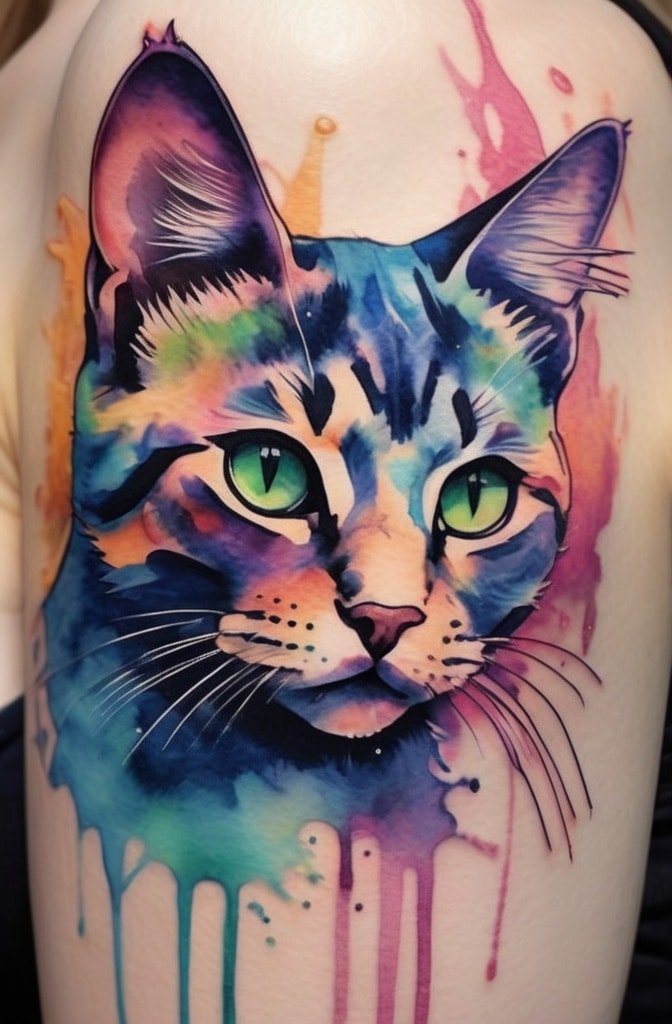 2. Watercolor Cat Portraits