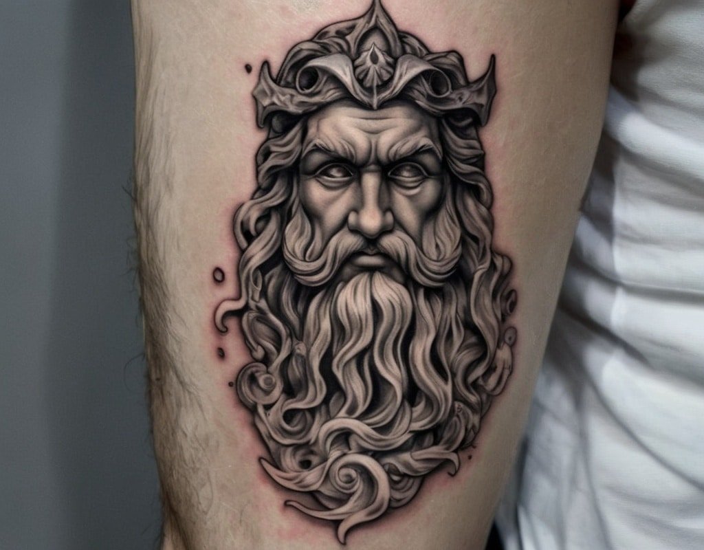16 Poseidon Tattoo Ideas for A Mix of Fantasy and Style