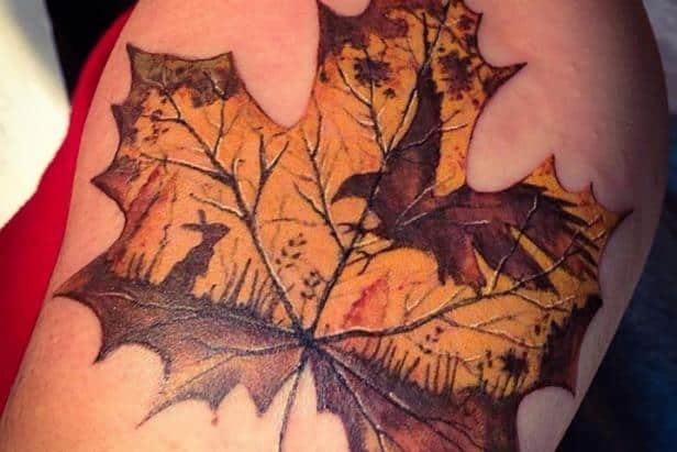 20 Fall Leaves Tattoo Ideas