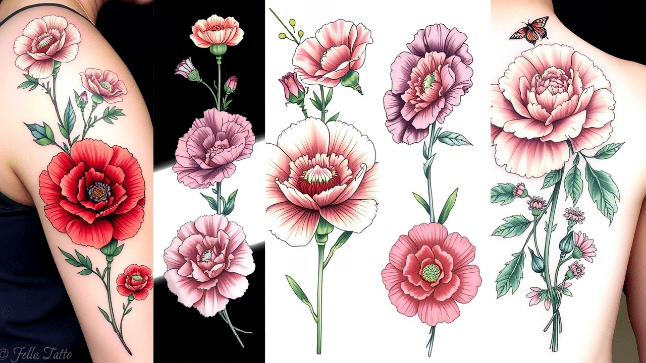 Meaning Of Carnation Flower Tattoo: 24 Carnation Flower Tattoo Designs