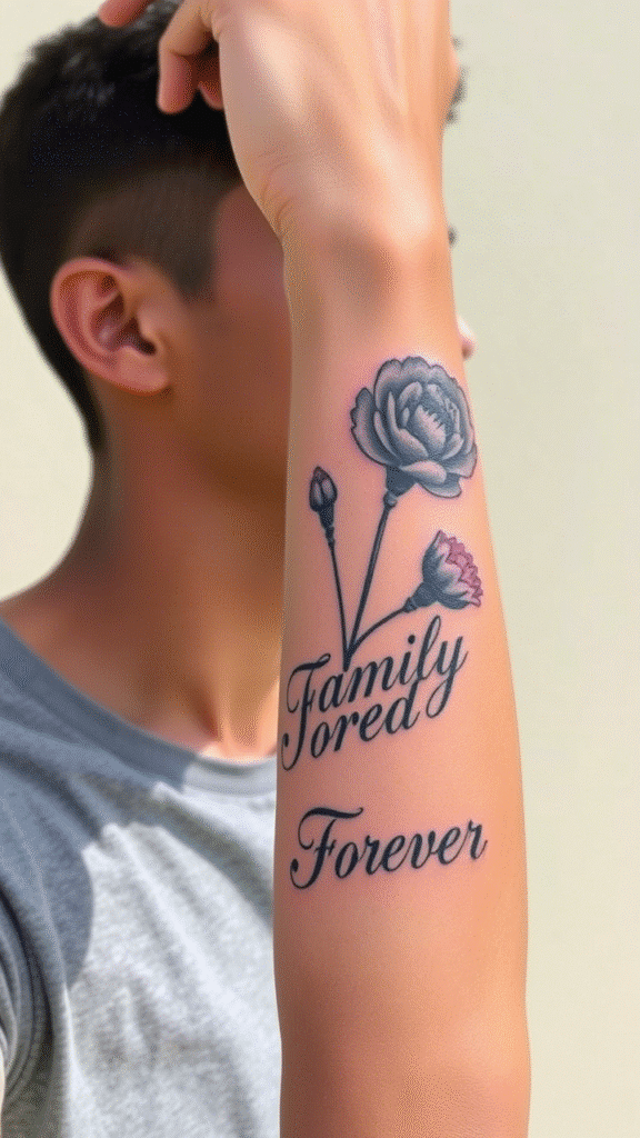 5. Carnation and Script Combination