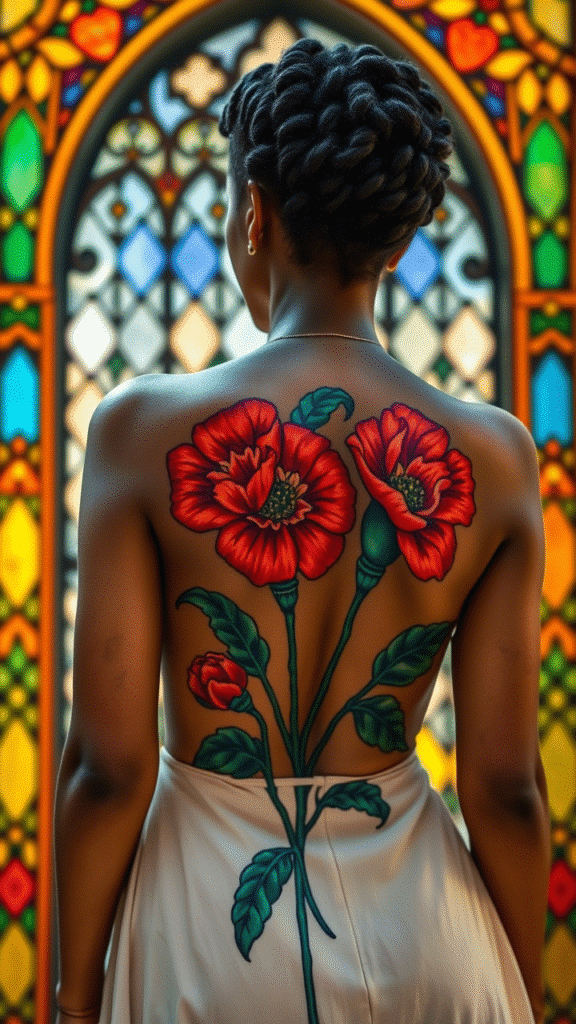18. Carnation Stained Glass Window