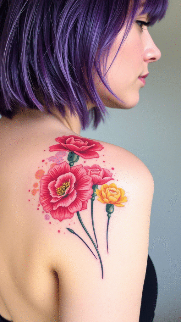 3. Watercolor Carnation Splash