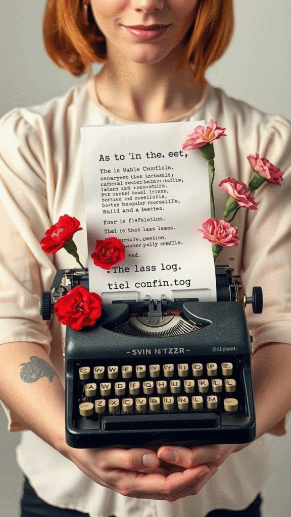 22. Carnation Vintage Typewriter Scene